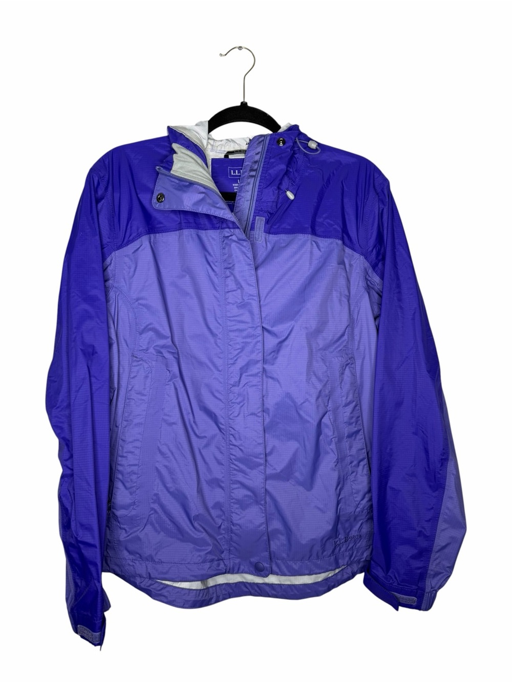 L.L.BEAN / Purple Trail Model Full Zip Hooded Waterproof Rai Jacket / L PETITE